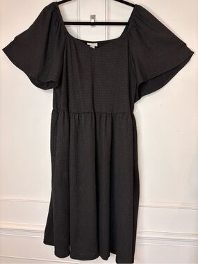 Ava & Viv Perfect Black Flutter-Sleeve Dress size 1X
